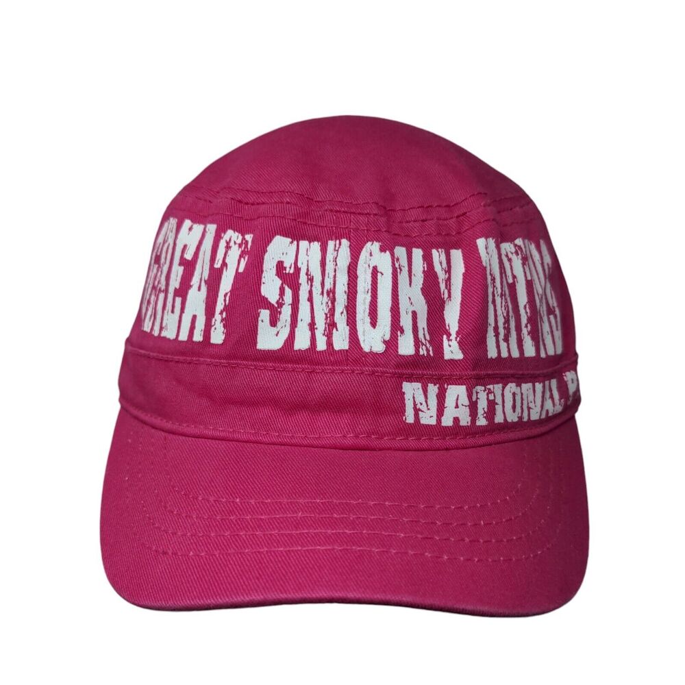 Great Smoky Mtns Strapback Cadet Army Cap Hat Pink One Size Robin Ruth